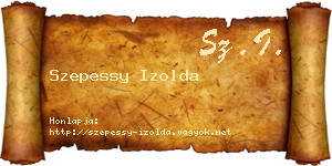 Szepessy Izolda névjegykártya